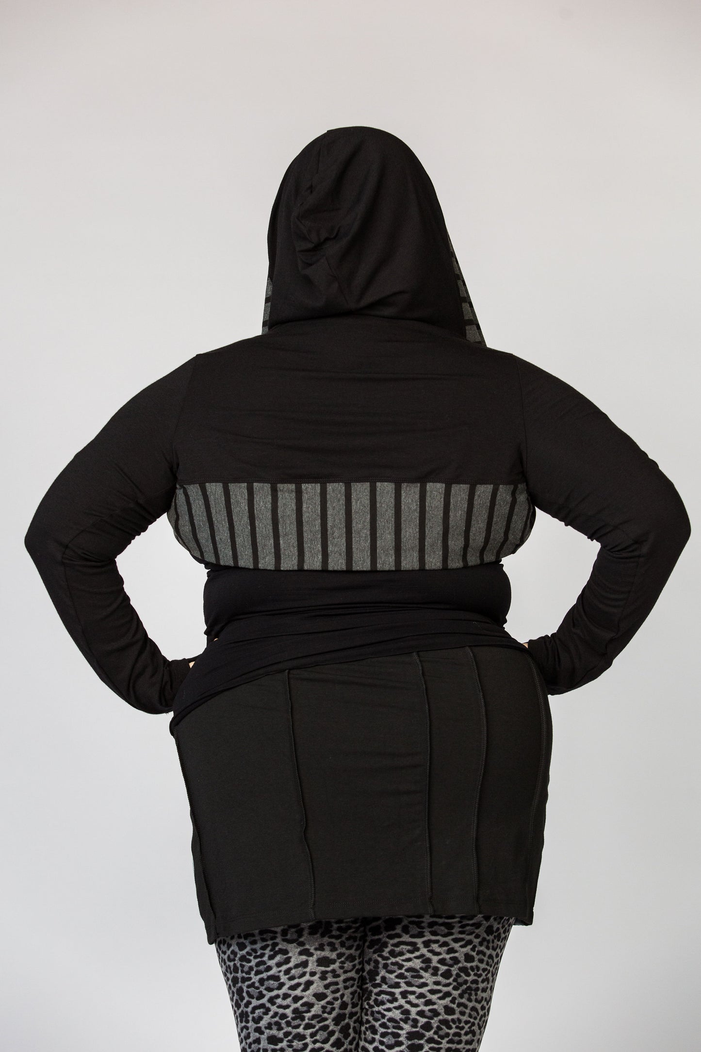 Striped Hooded Bolero (Size 4XL)