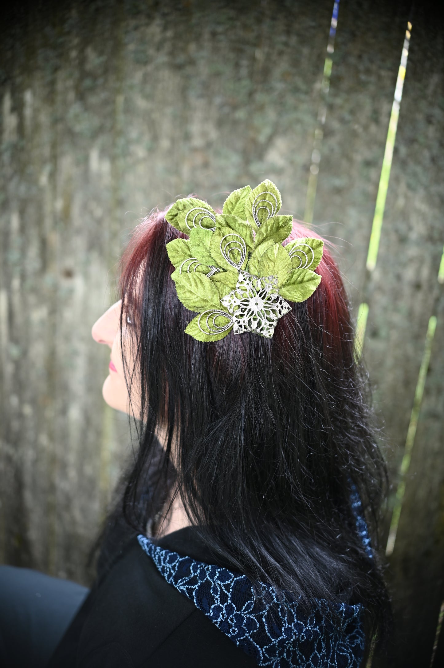 Green Leaves Hair Clip