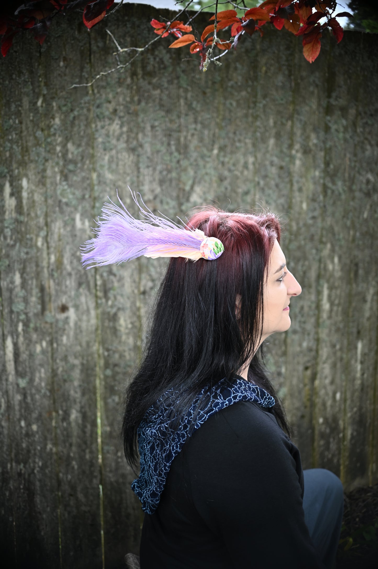 Lavender Kimono Button Hair Clip