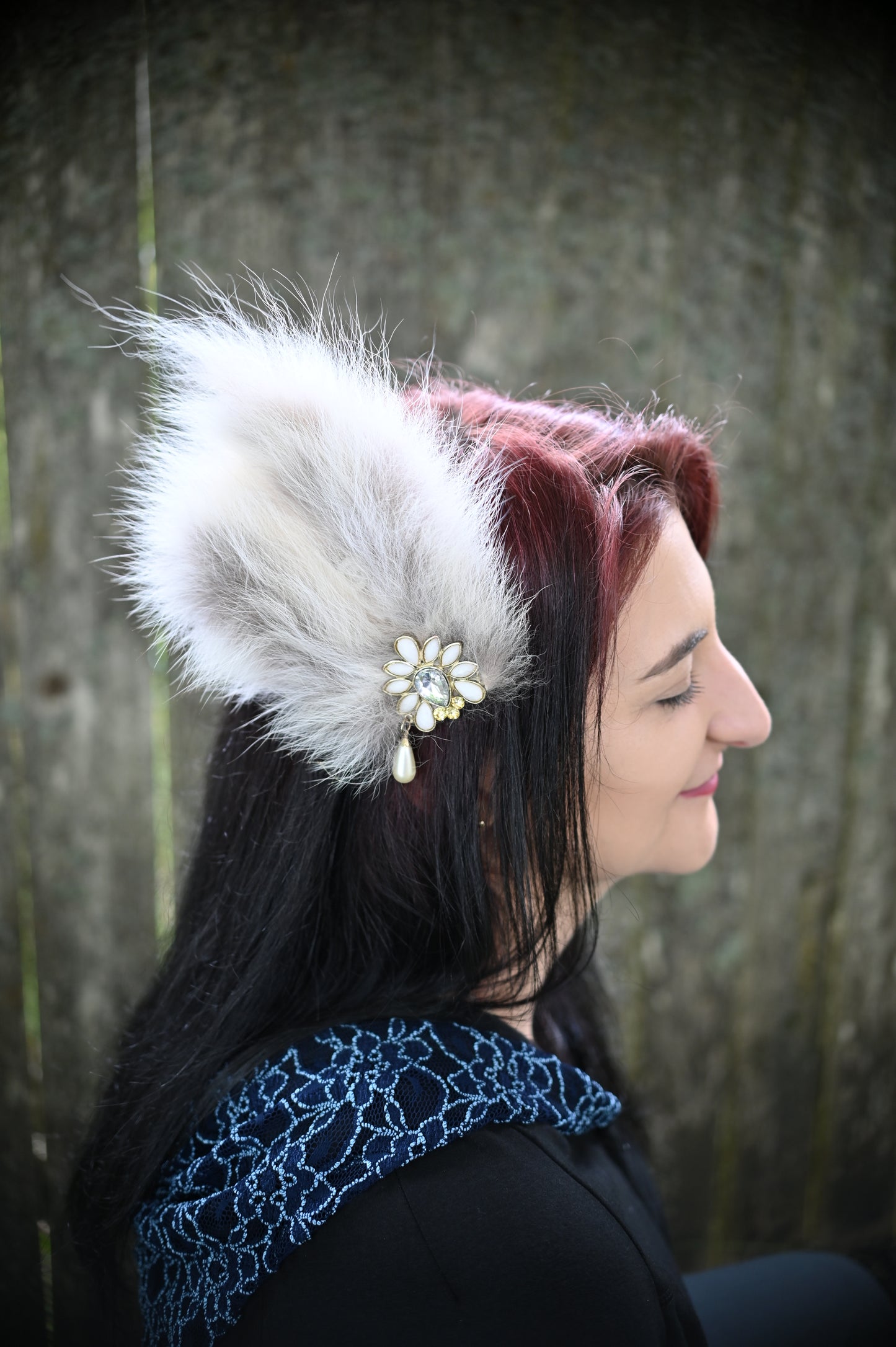 Silver Fox Hair Clip