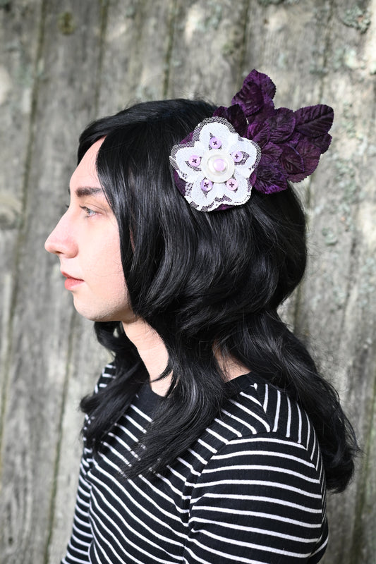 Plum Leaves Hair Clip