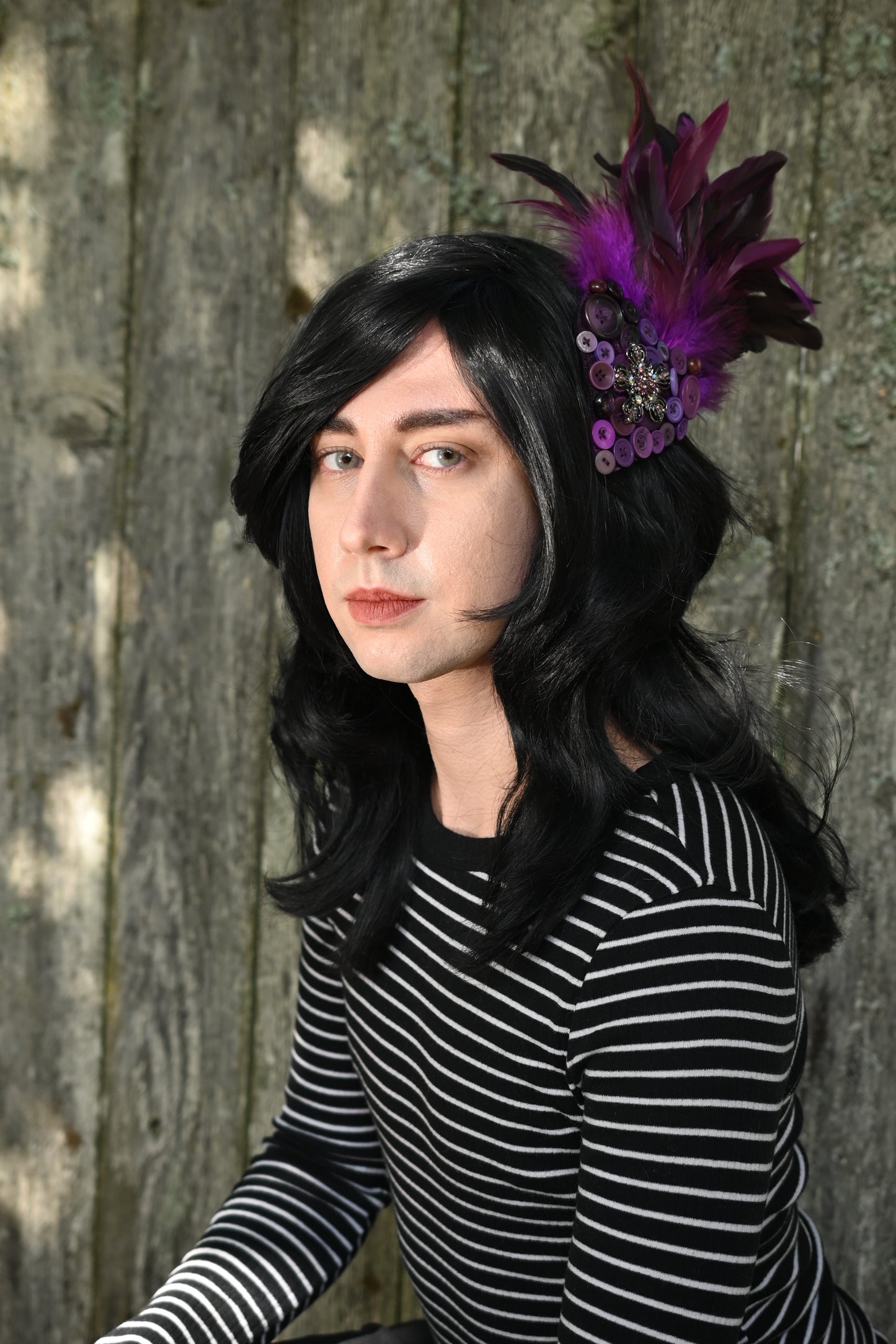 Purple Buttons Hair Clip