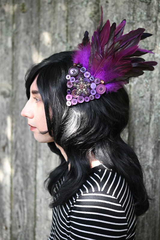 Purple Buttons Hair Clip