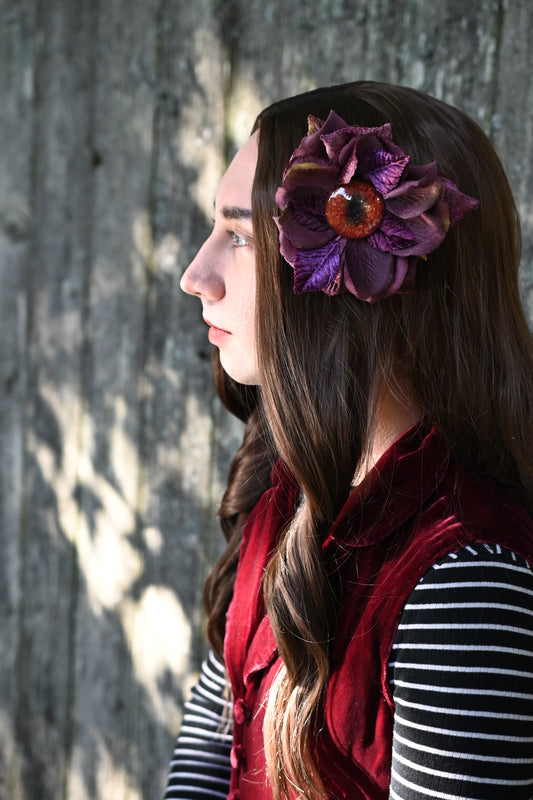 Eye + Rose Hair Clip