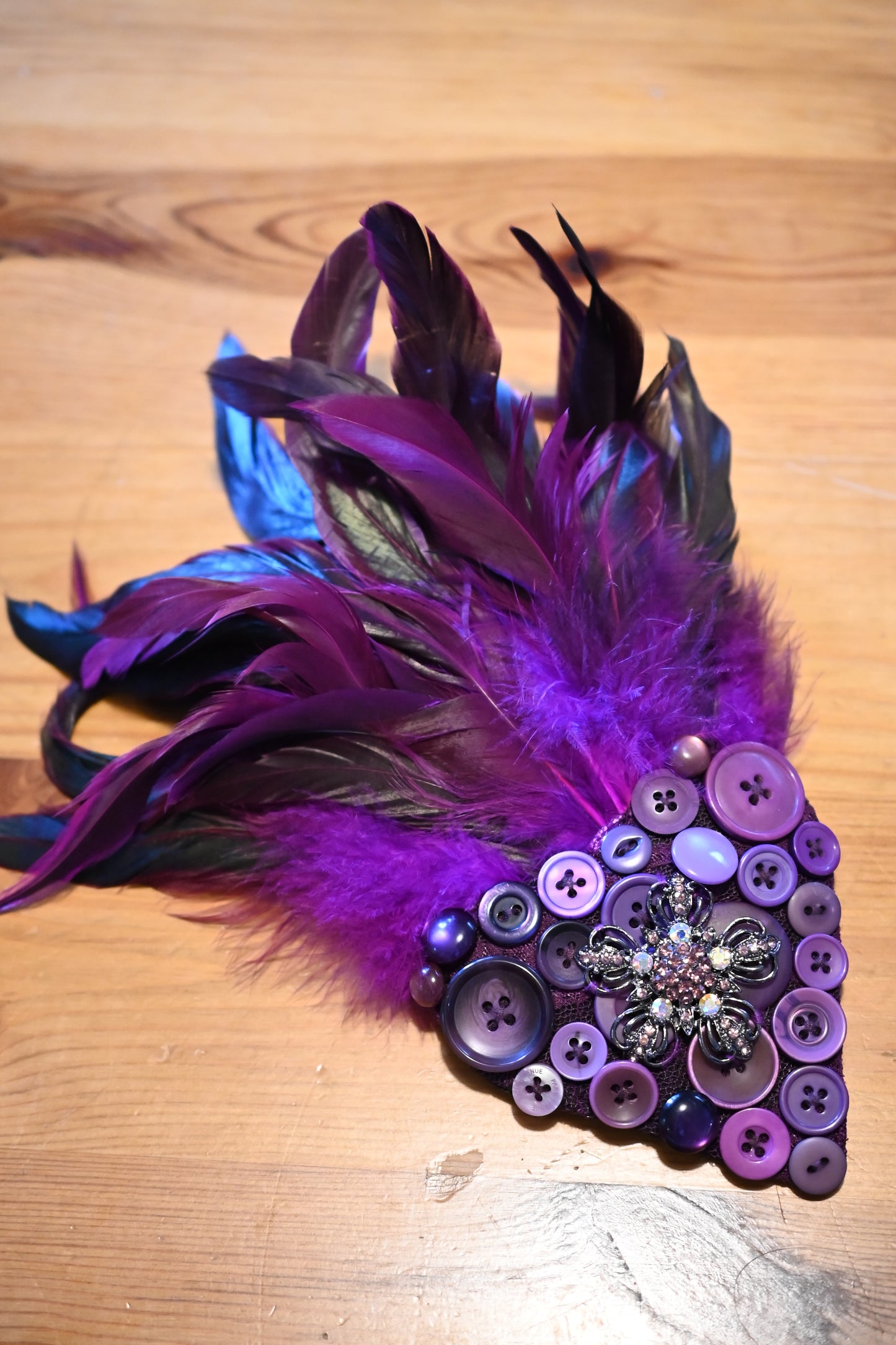 Purple Buttons Hair Clip