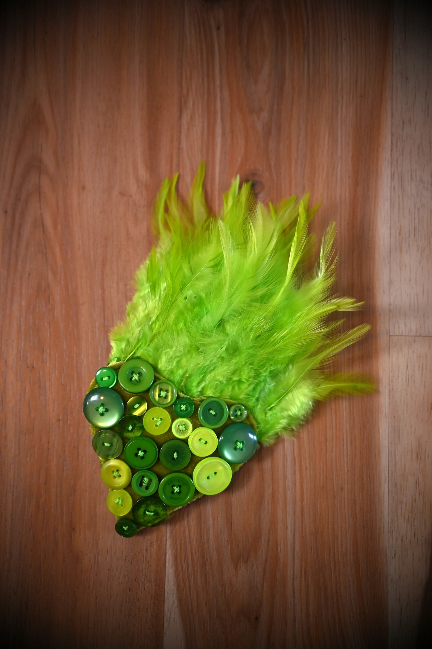 Lime Buttons Hair Clip