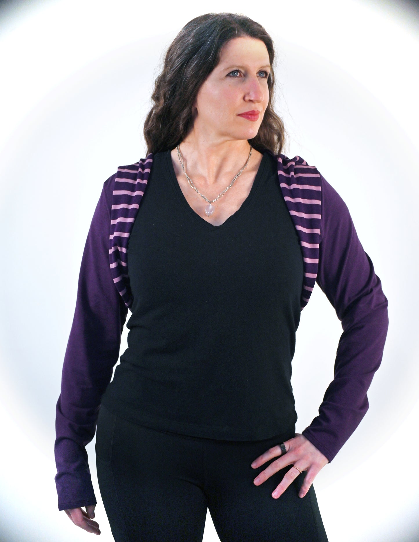 Striped Hooded Bolero