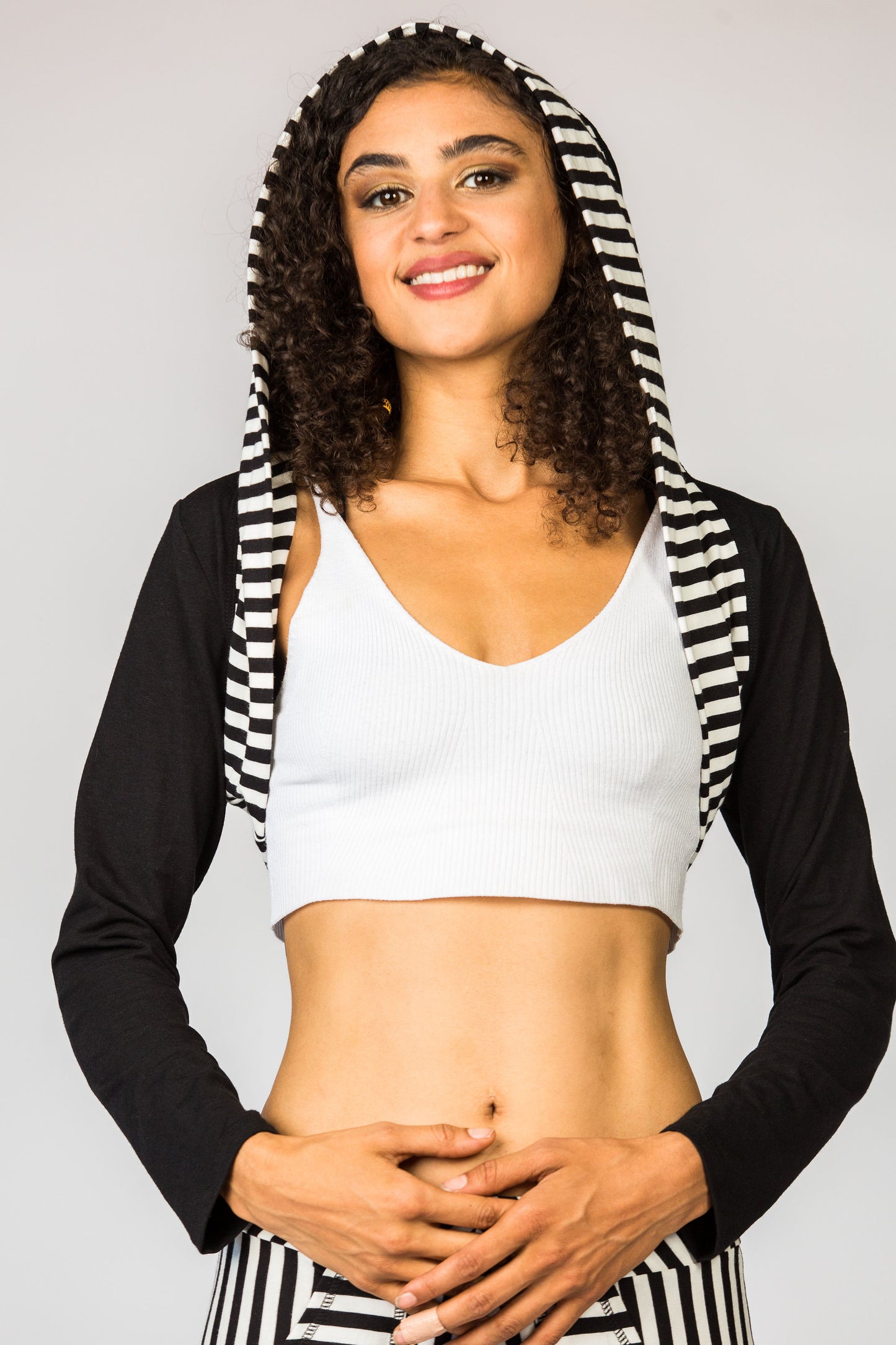 Striped Hooded Bolero