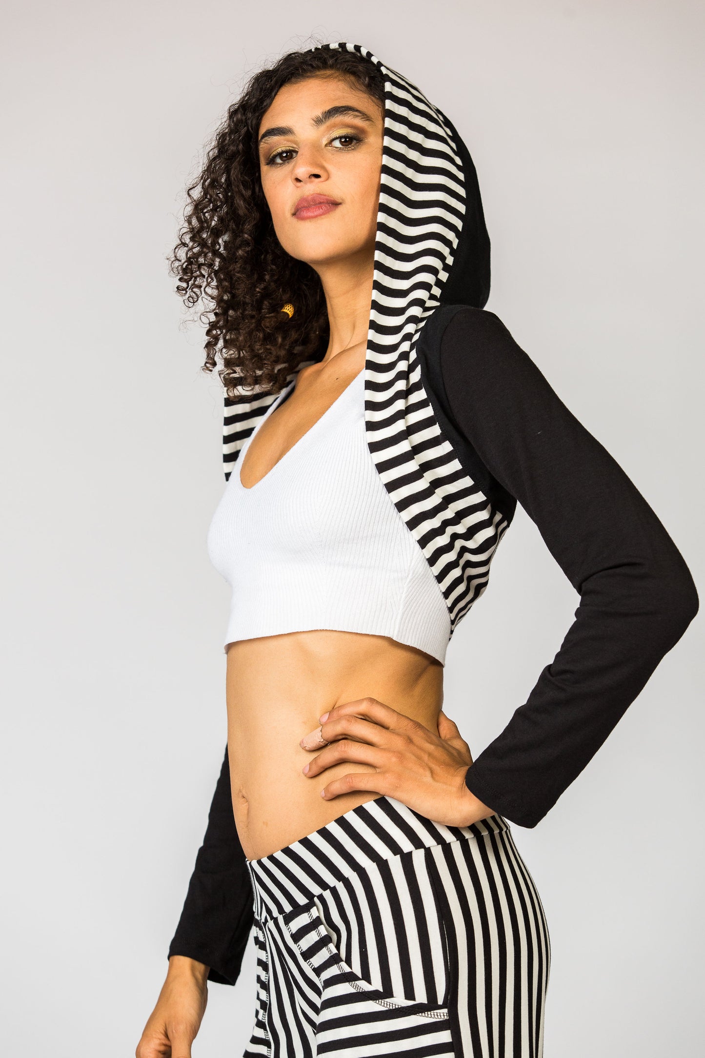 Striped Hooded Bolero