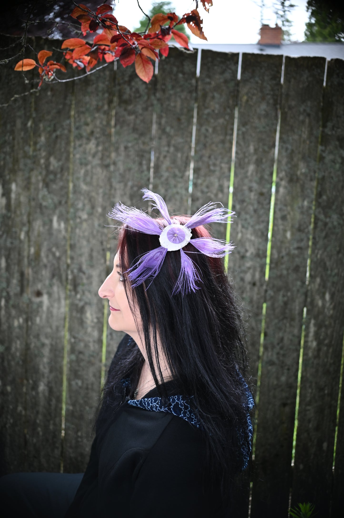 Ostrich Circle Hair Clip
