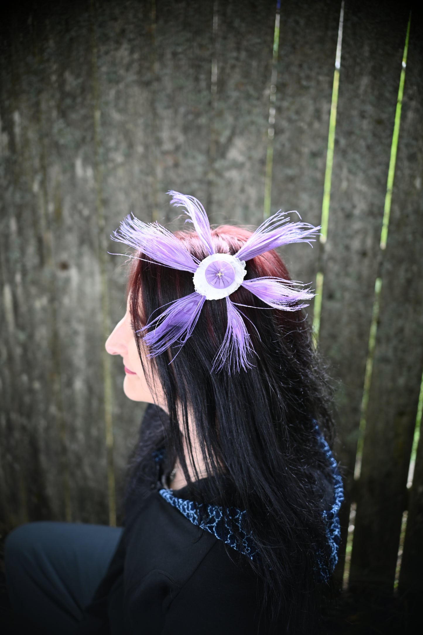 Ostrich Circle Hair Clip