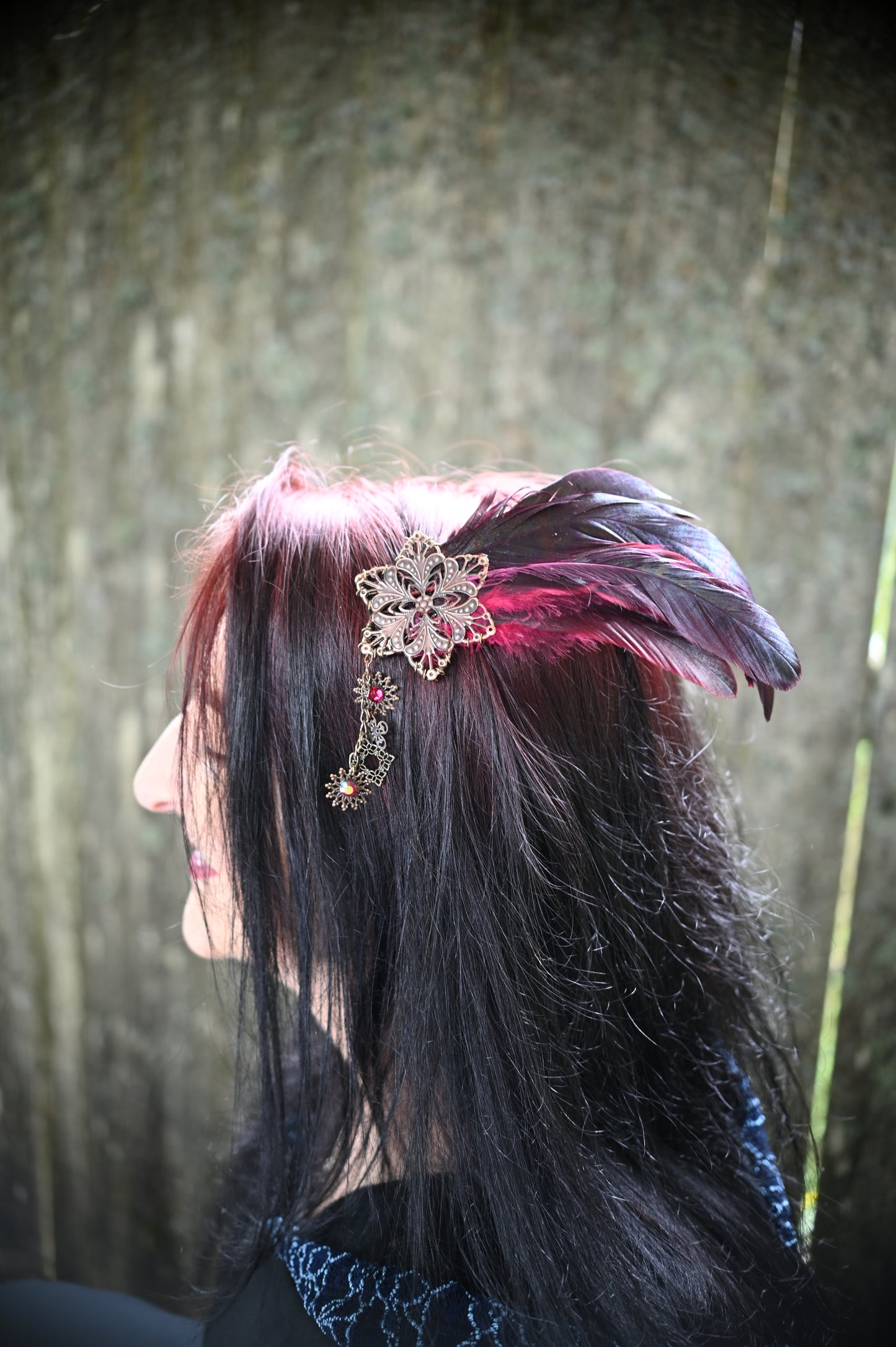 Copper + Magenta Hair Clip