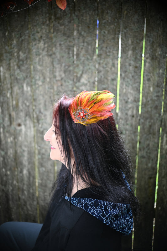 Flame Feather Hair Clip