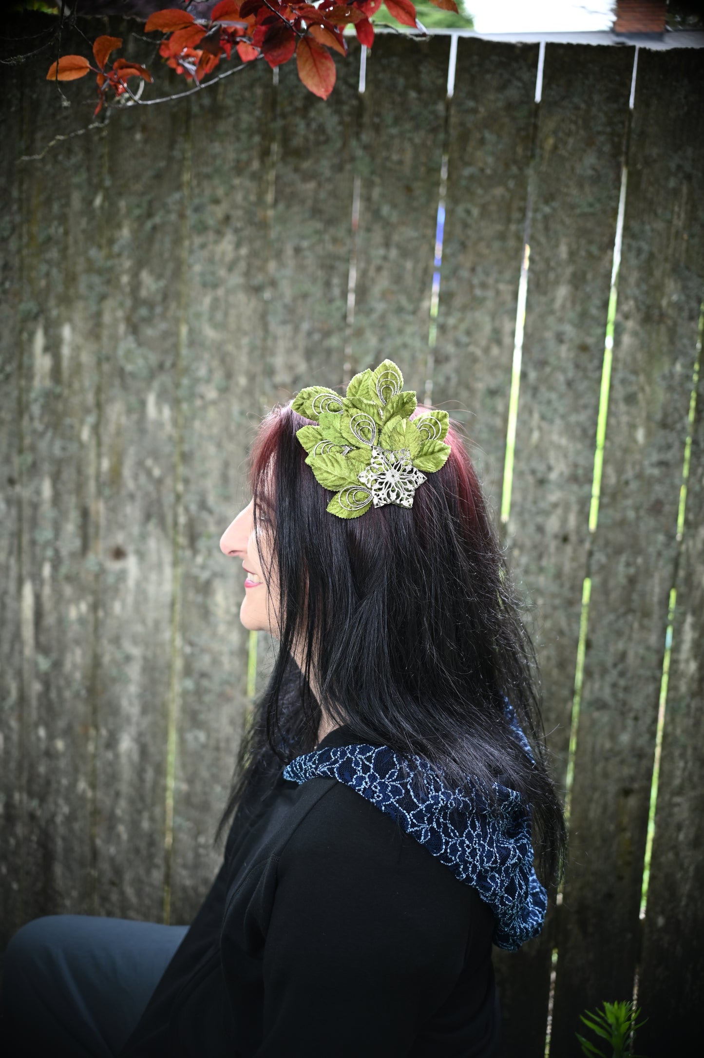 Green Leaves Hair Clip