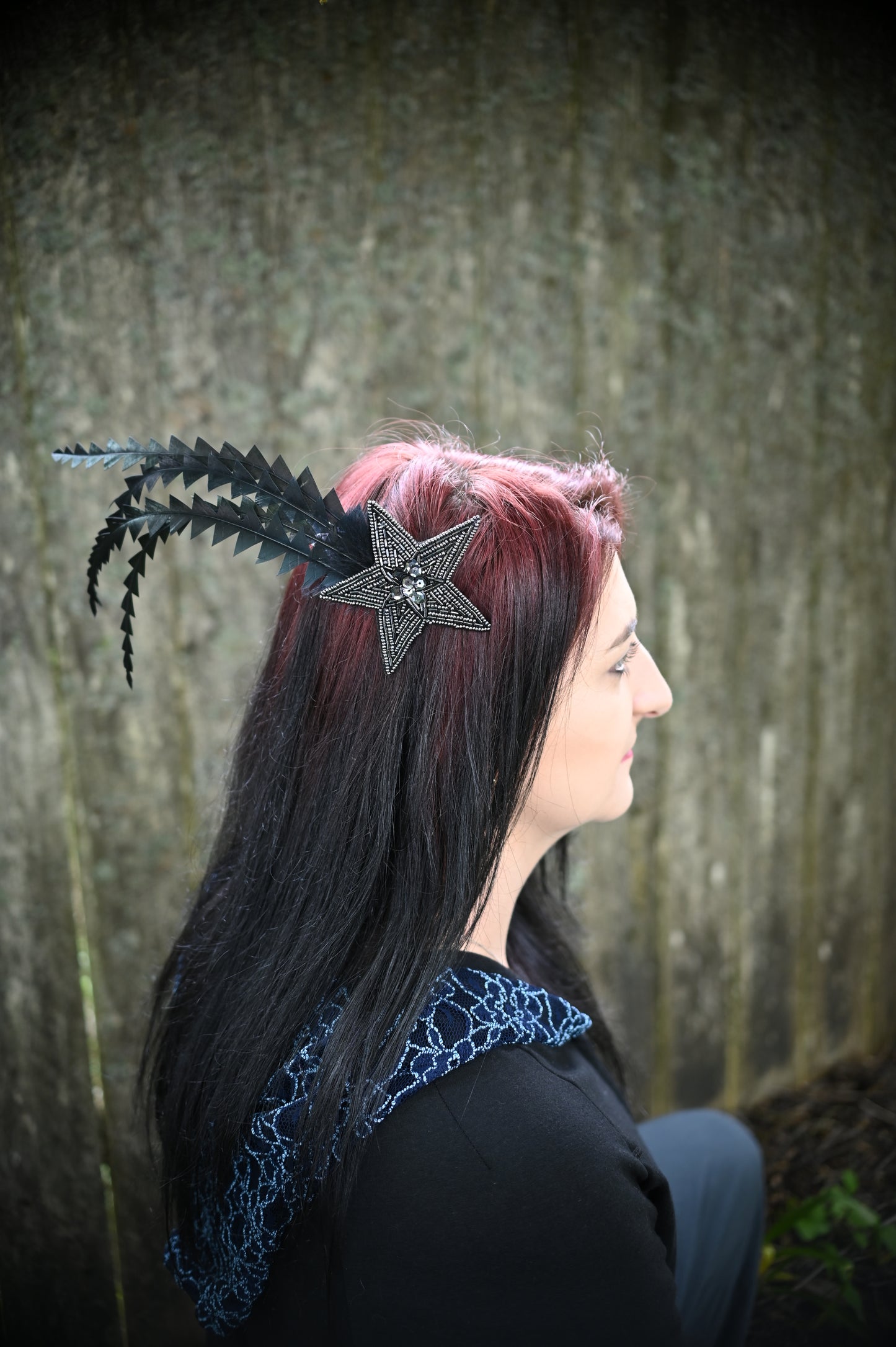 Flocked Star Hair Clip
