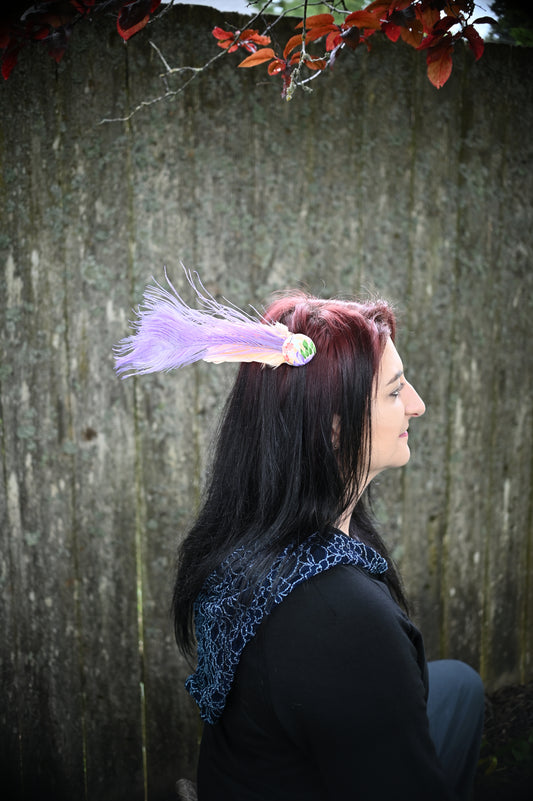 Lavender Kimono Button Hair Clip
