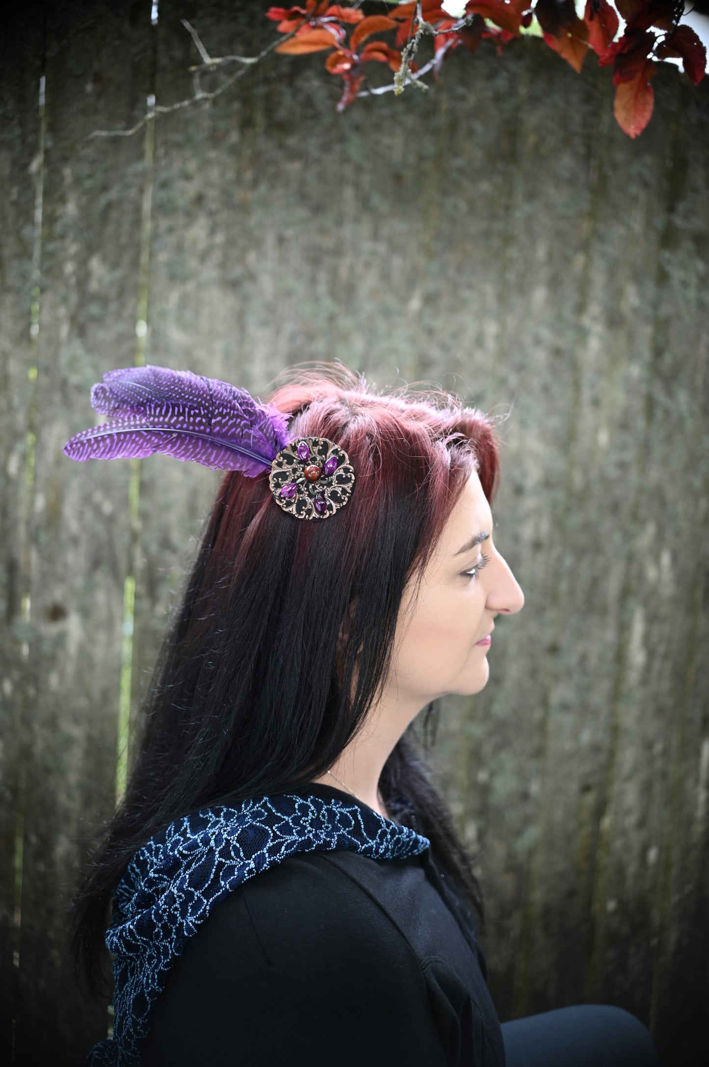 Purple Guinea Hair Clip