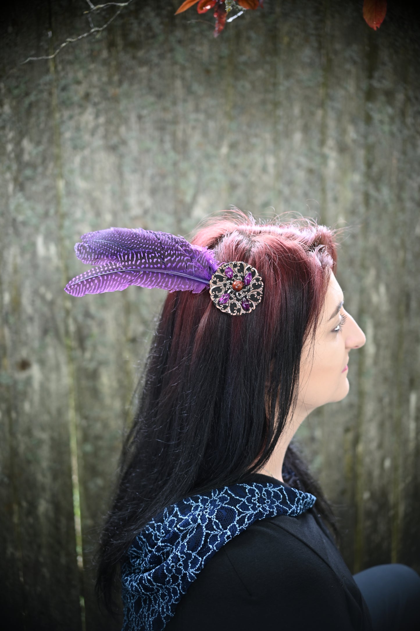 Purple Guinea Hair Clip