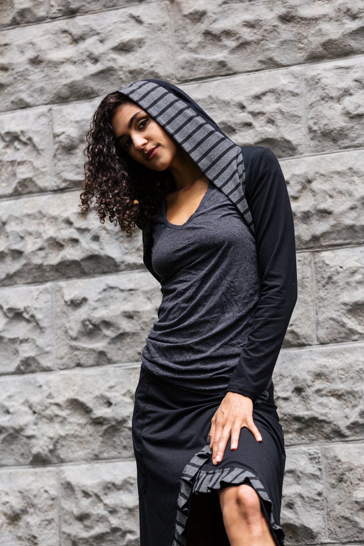 Striped Hooded Bolero